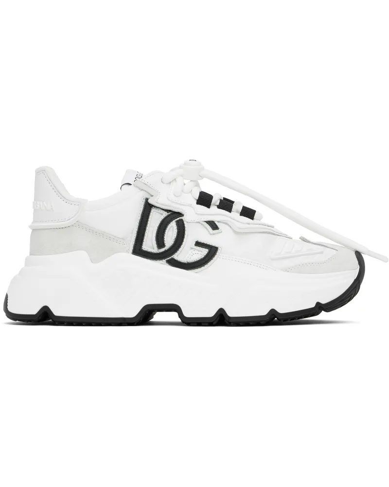 Dolce & Gabbana White Mixed-Material Daymaster Sneakers 80001