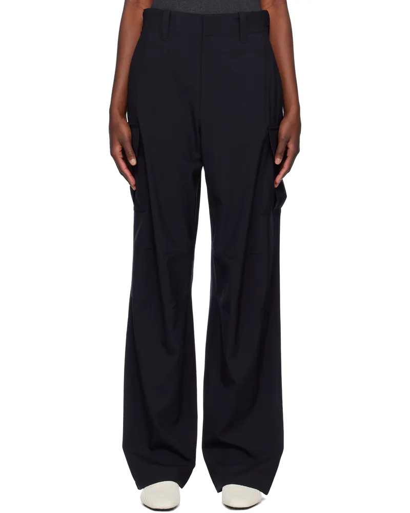 Bottega Veneta Navy Fine Wool Cargo Pants 4246