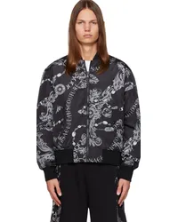 Versace Jeans Black Chain Couture Reversible Bomber Jacket Eblack