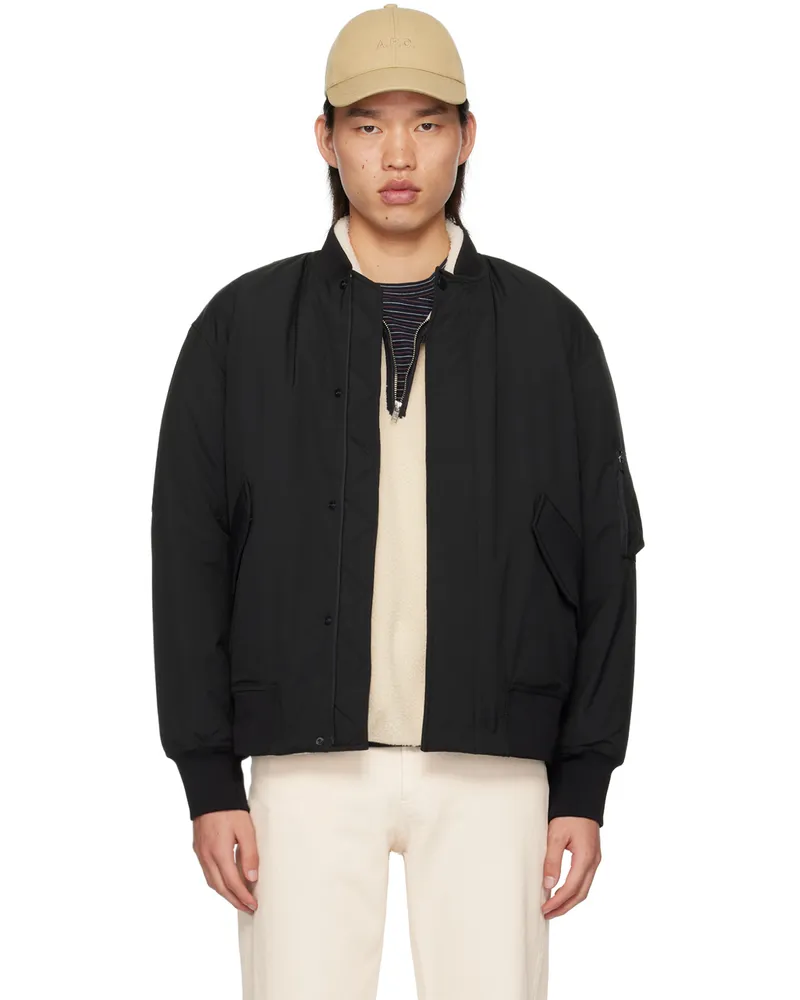 A.P.C. Black Hamilton Bomber Jacket Lza