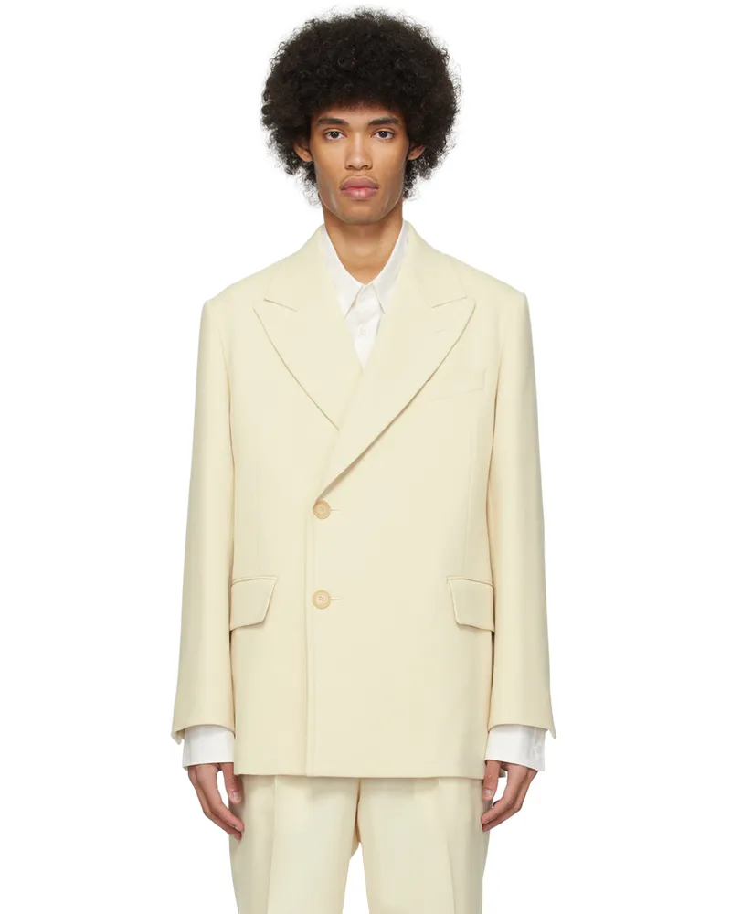 AURALEE Off-White Double-Breasted Blazer Ivory