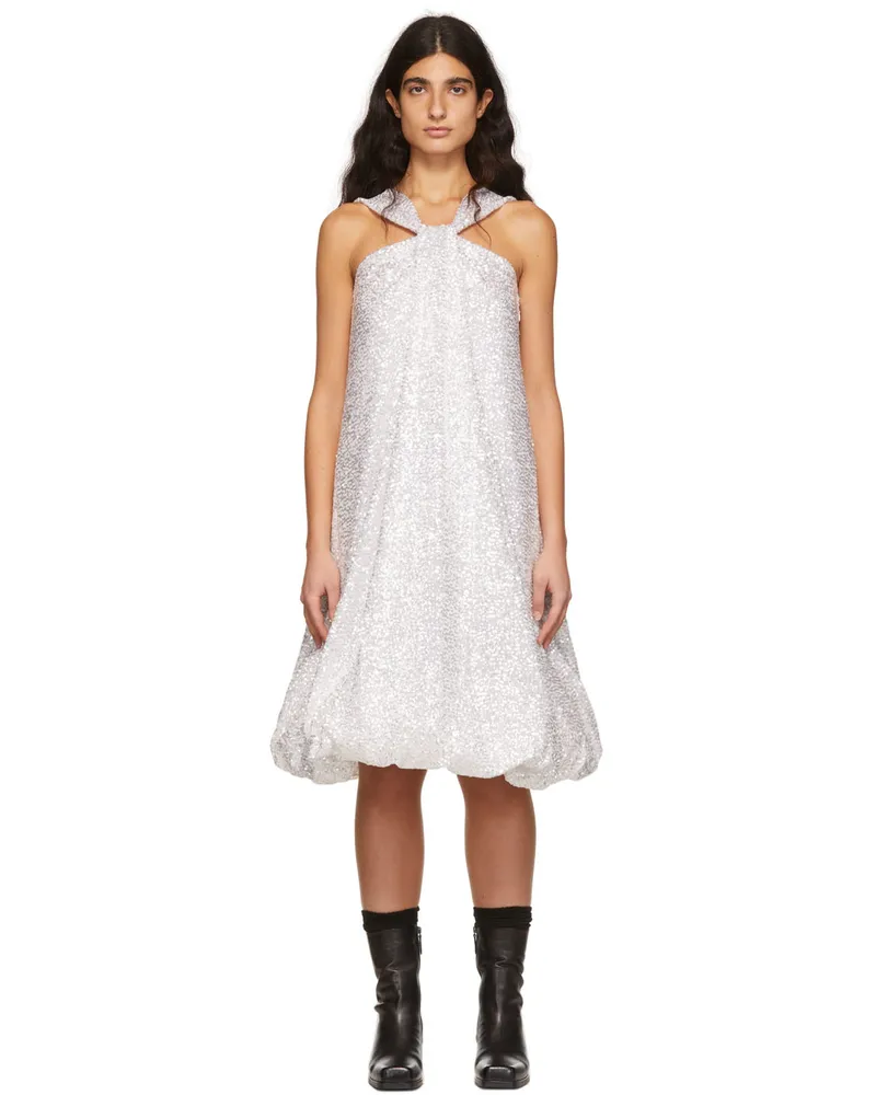 WE 11 DONE White Sequin Dress White