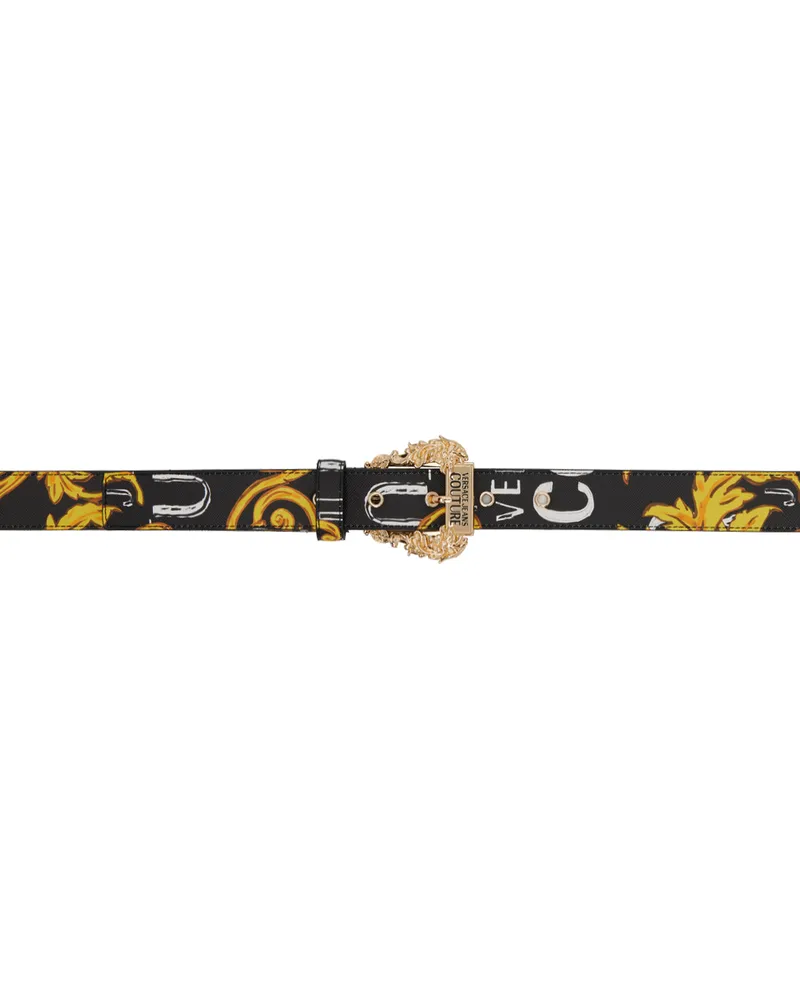 Versace Jeans Black Logo Couture Belt Eg89