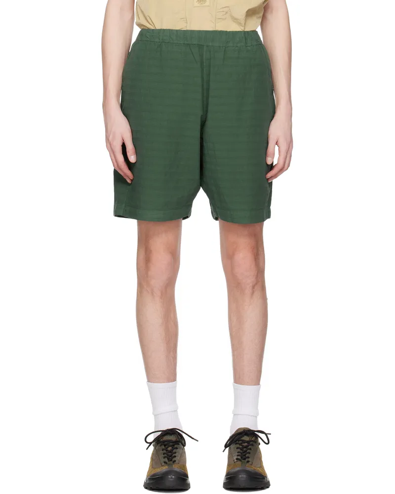 RANRA Green Stroller Stripy Cotton Shorts C620