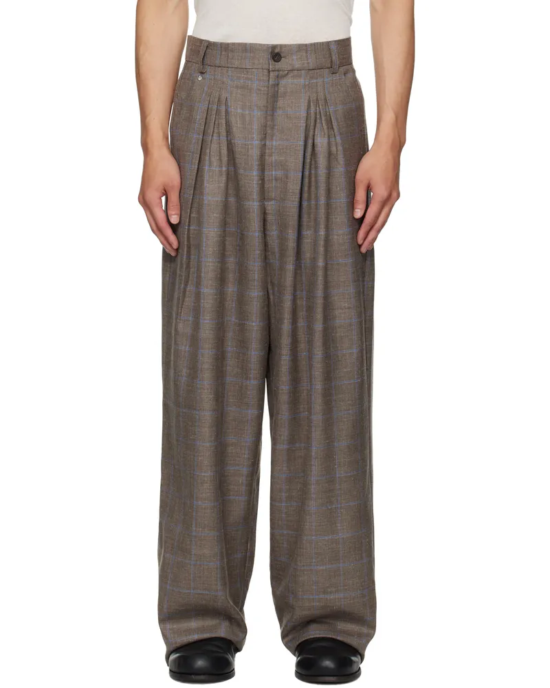 BLESS Brown & Blue N°80 Ultrawidepleated Trousers Grey