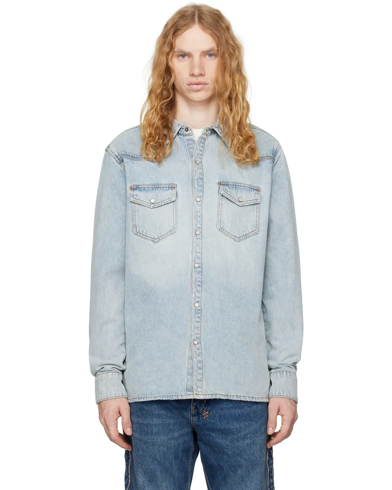 ksubi Blue Whiplash Paragon Denim Shirt Denim