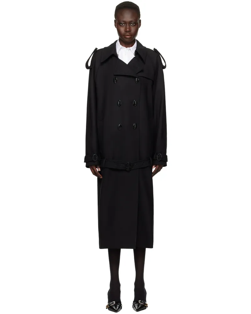 Givenchy Black Oversized Trench Coat 001-black
