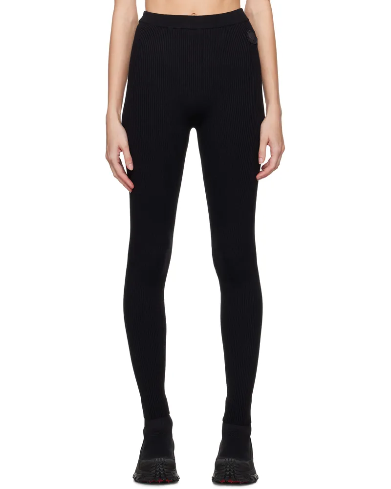 Moncler Black Rib-Knit Leggings 999