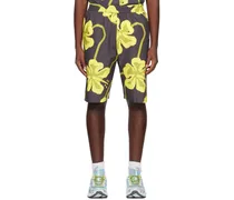 Yellow & Gray Printed Shorts