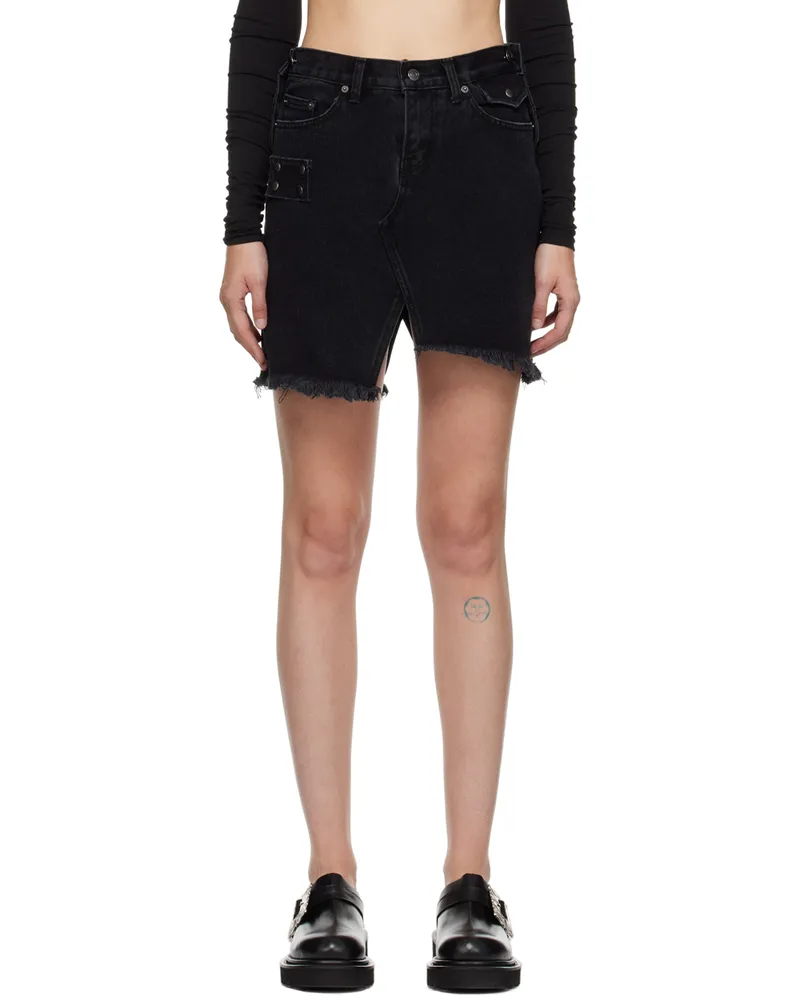 lesugiatelier Black Asymmetric Miniskirt Black