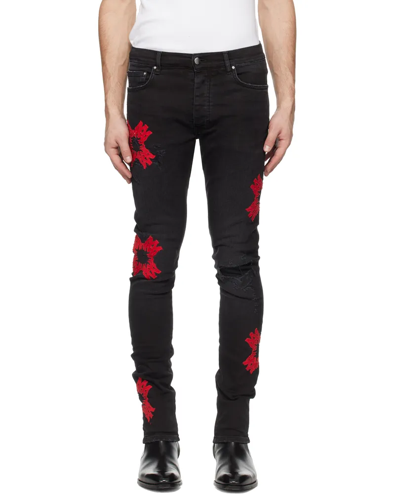 Amiri Black MA Quad Applique Jeans Vintage