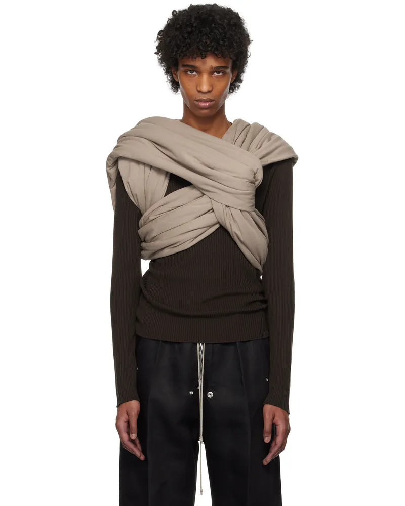 Rick Owens Taupe Hollywood Triple Donut Top 64