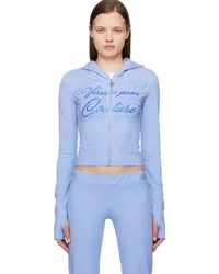 Versace Jeans Blue Crystal-Cut Hoodie Ebonnie