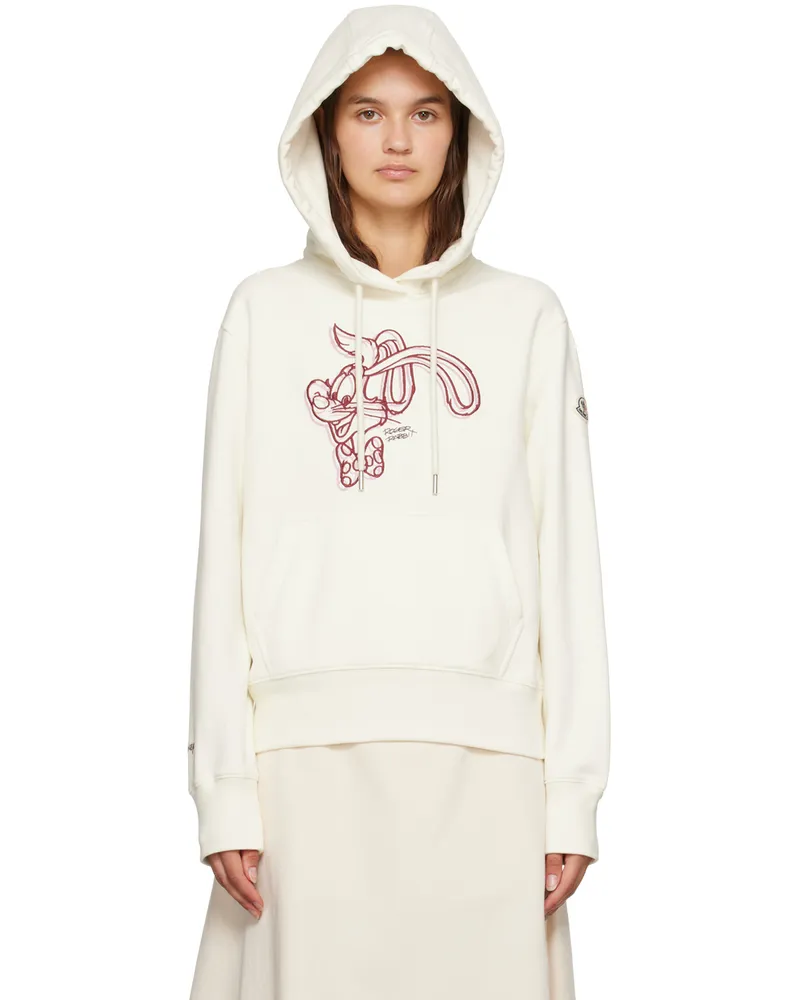 Moncler White Embroidered Hoodie 032