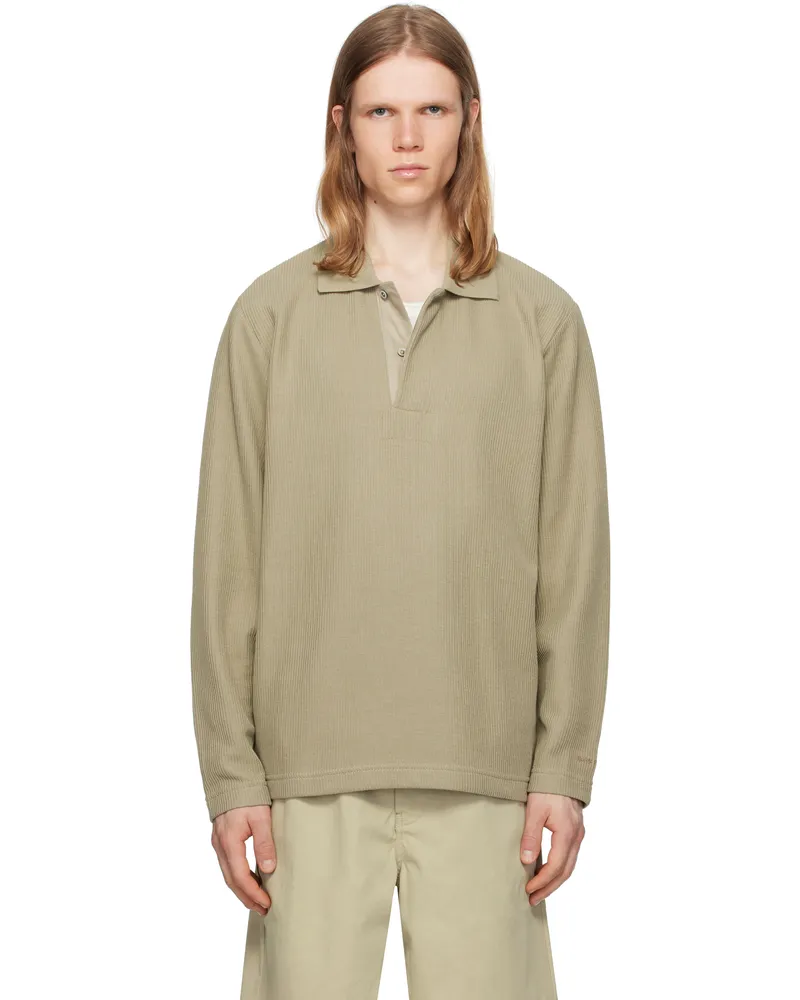 Norse Projects Taupe Ruben Double Face LS Polo Clay2053