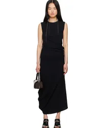 Christophe Lemaire Black Twisted Midi Dress Bkblack