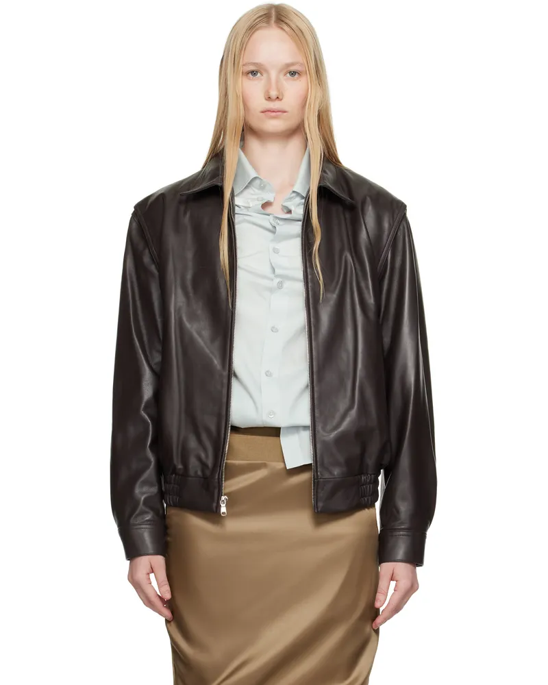 Commission Brown Garrison Leather Jacket Umber