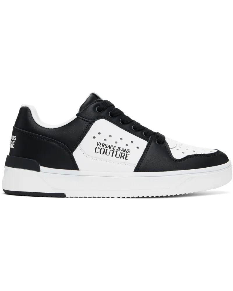 Versace Jeans White & Black Logo Starlight Sneakers El02-white