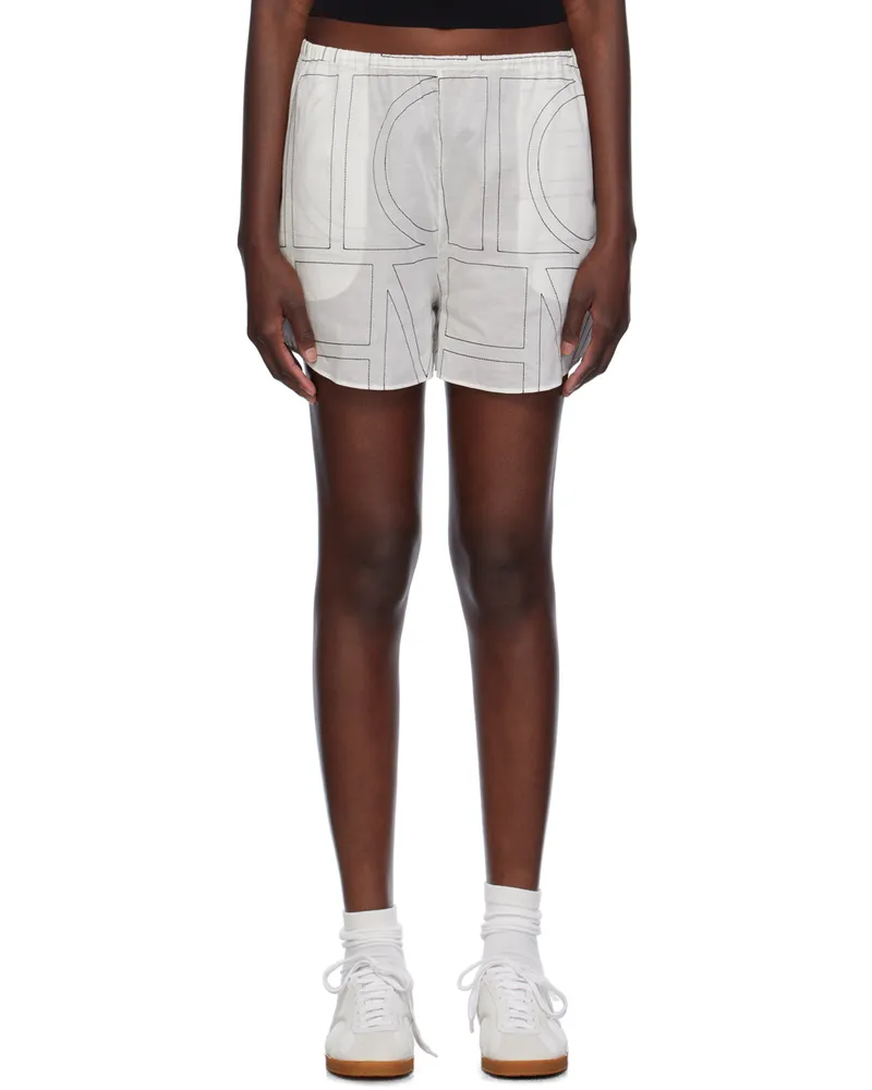 Totême White Monogram Shorts 200