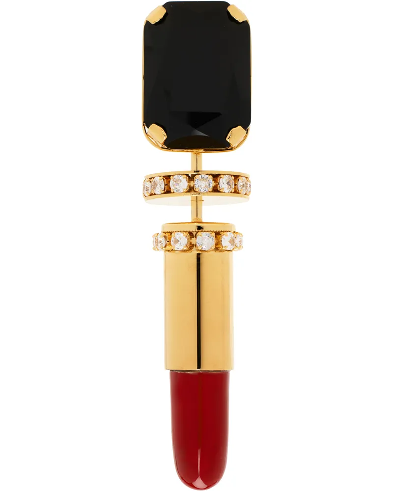 Balmain Gold Brass Lipstick Brooch Ejn
