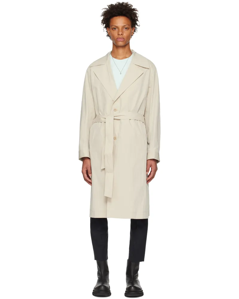 SOLID HOMME Beige Single-Breasted Trench Coat 103e