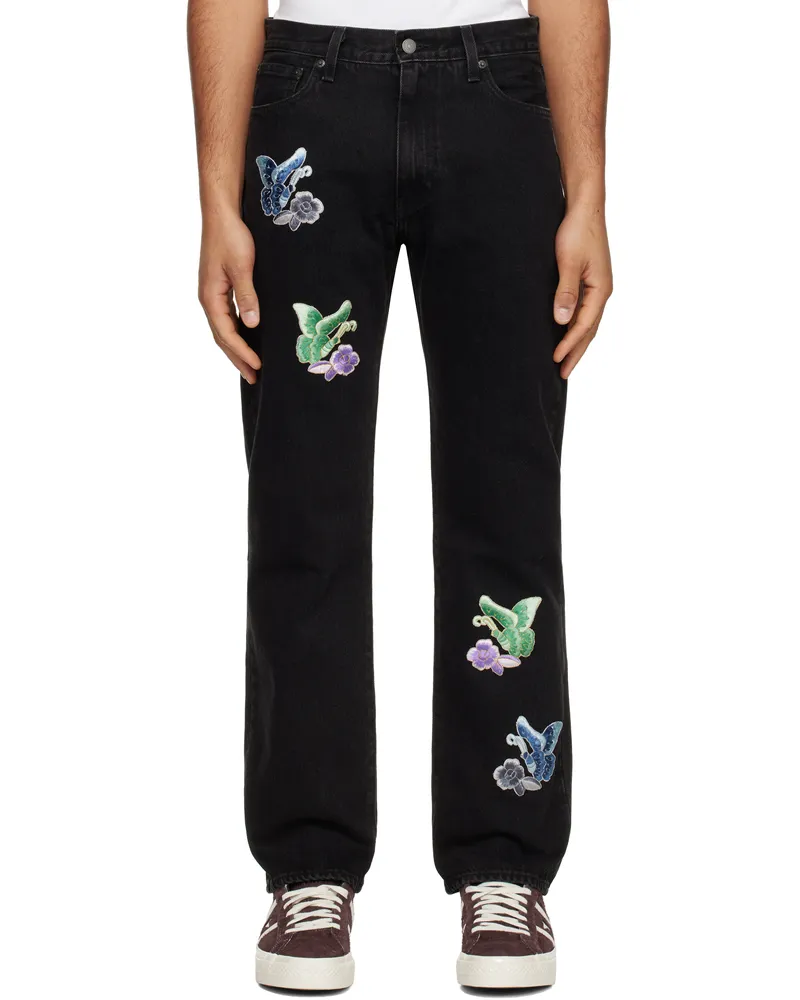 Anna Sui Black Washed Patchwork Jeans Washed
