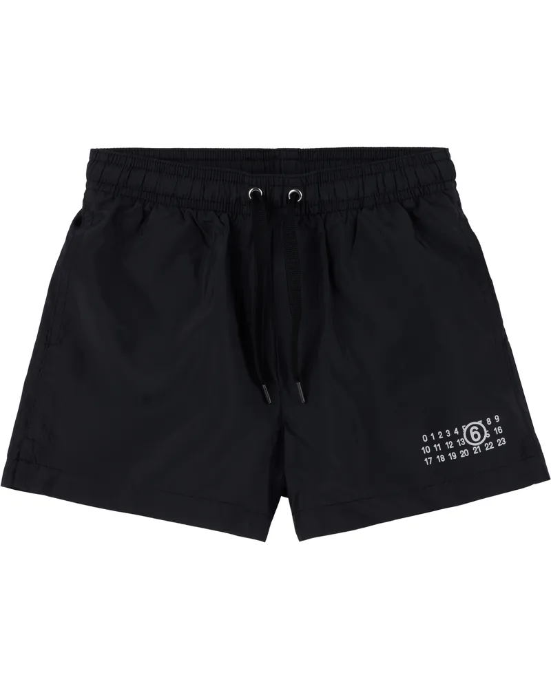 Maison Margiela Kids Black Drawstring Swim Shorts M6900