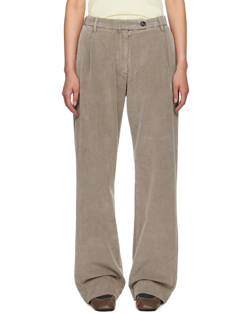 Mfpen Brown Corduroy Trousers Dusty