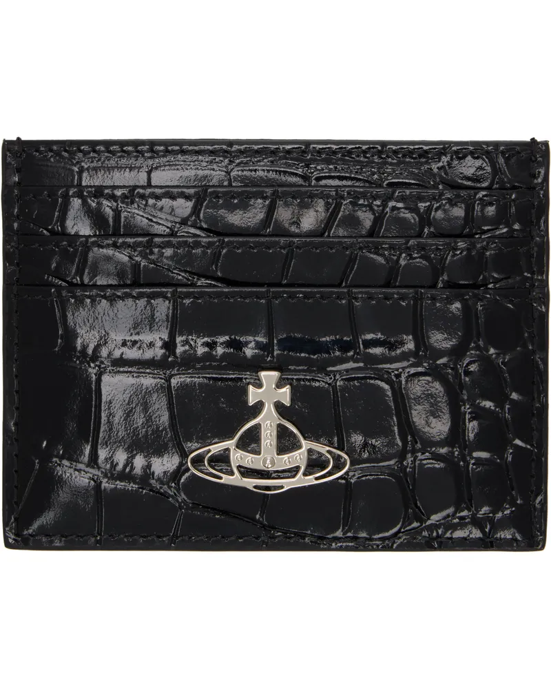 Vivienne Westwood Black Flat Card Holder Ss25-n401