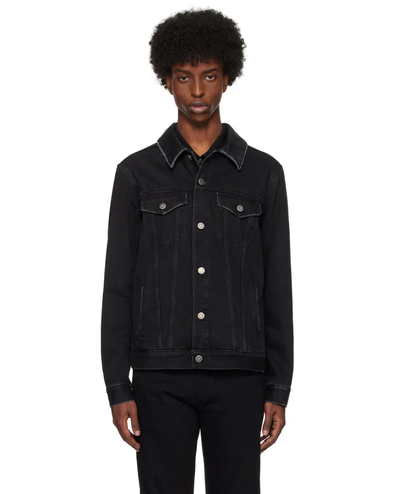 Golden Goose Black Regular One Washed Denim Jacket Black