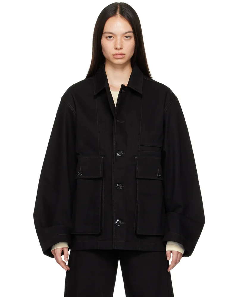 Christophe Lemaire Black Boxy Denim Jacket Bk999
