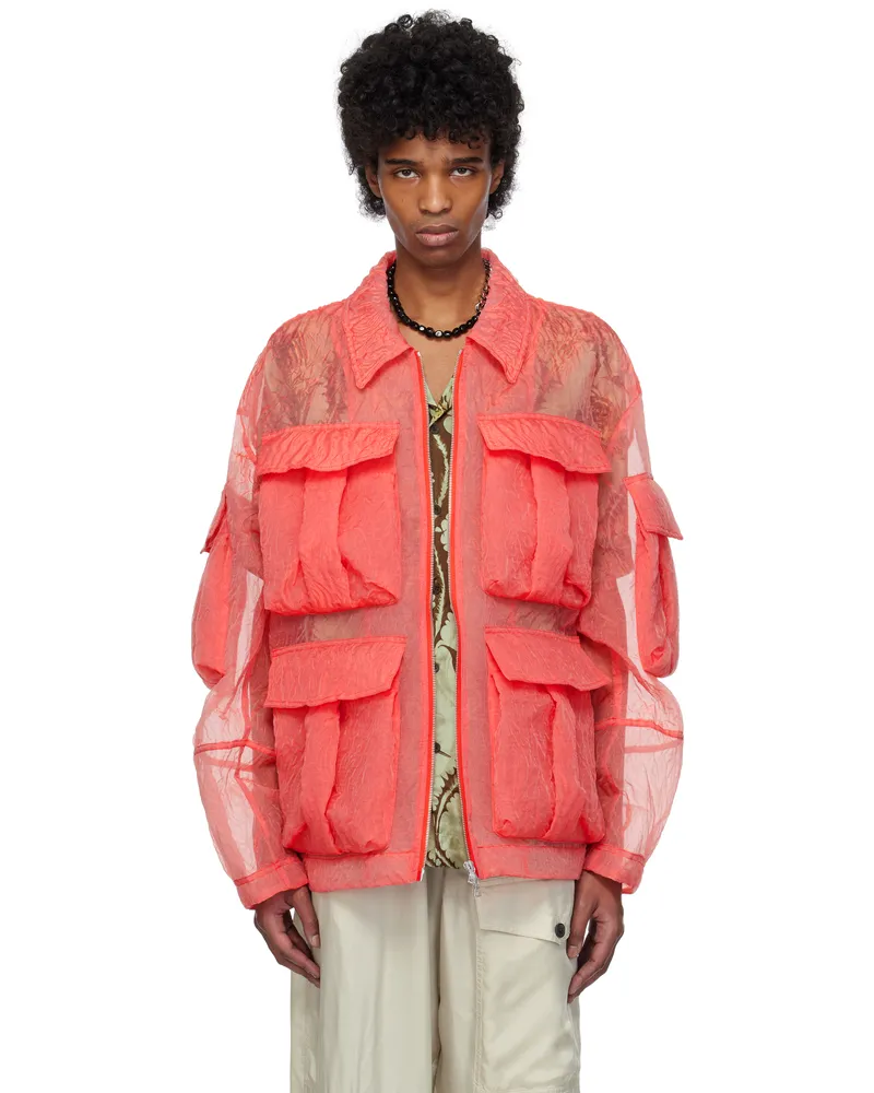 Dries van Noten Red Crinkled Jacket 362
