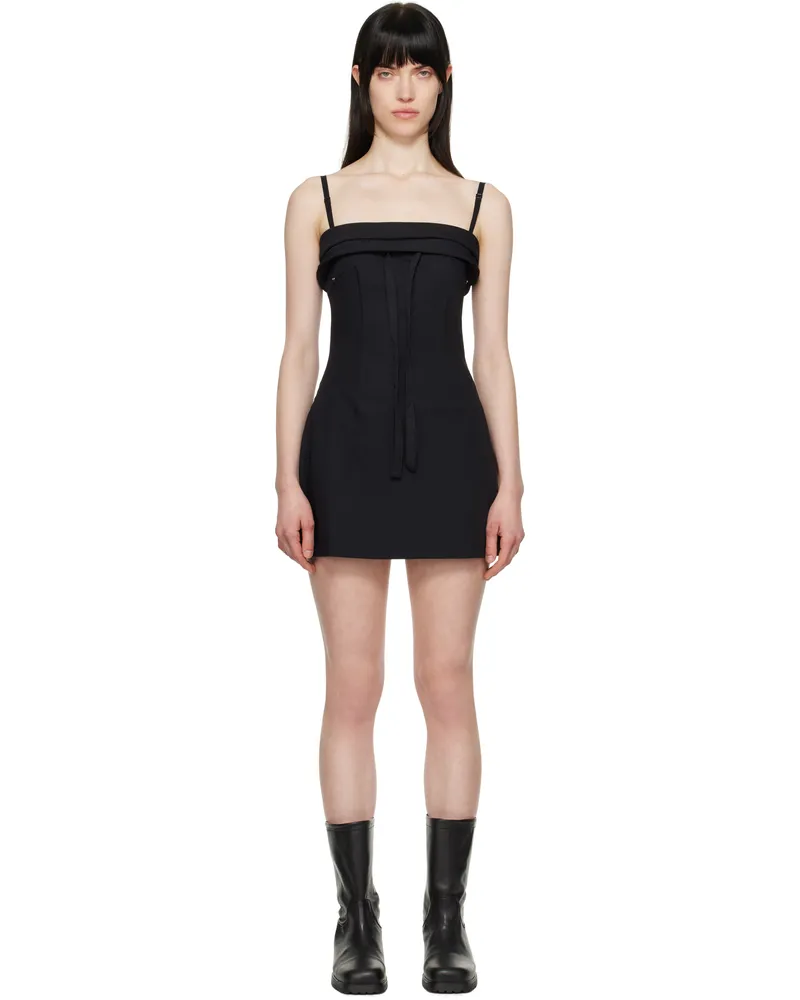 OPEN YY Black Rolled Minidress Black
