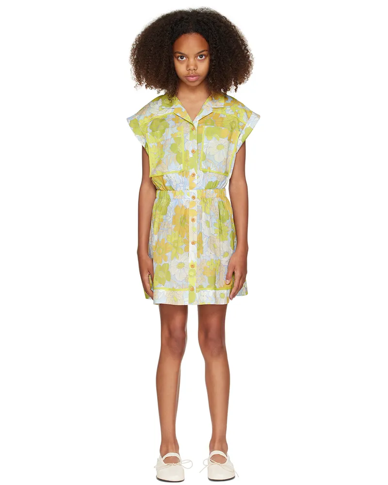 Zimmermann Kids Green & Blue Pop Utility Dress Green