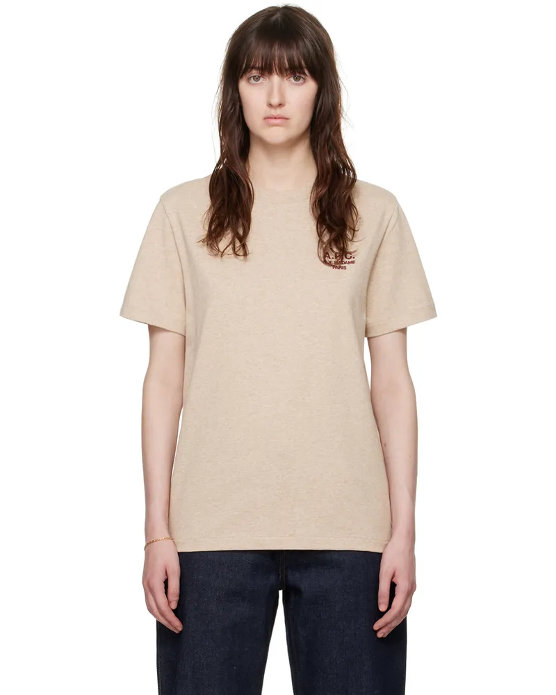 A.P.C. Beige Standard 'Rue Madame' T-Shirt Beige