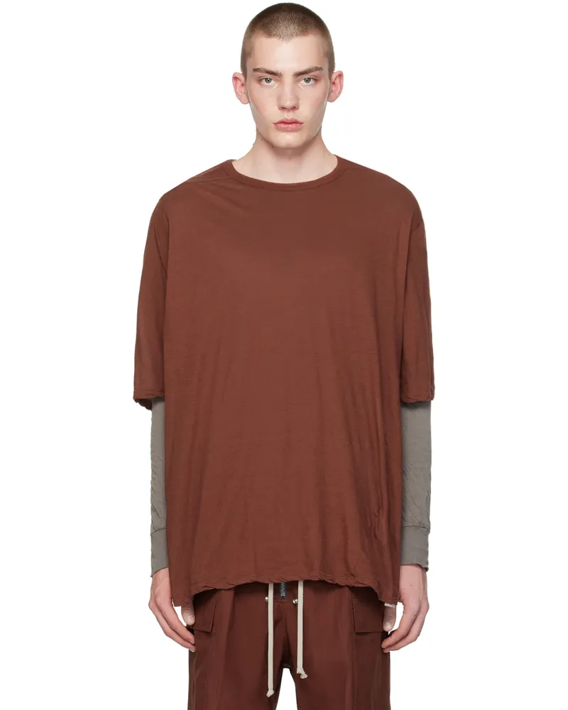 Rick Owens Burgundy Crewneck T-Shirt 73