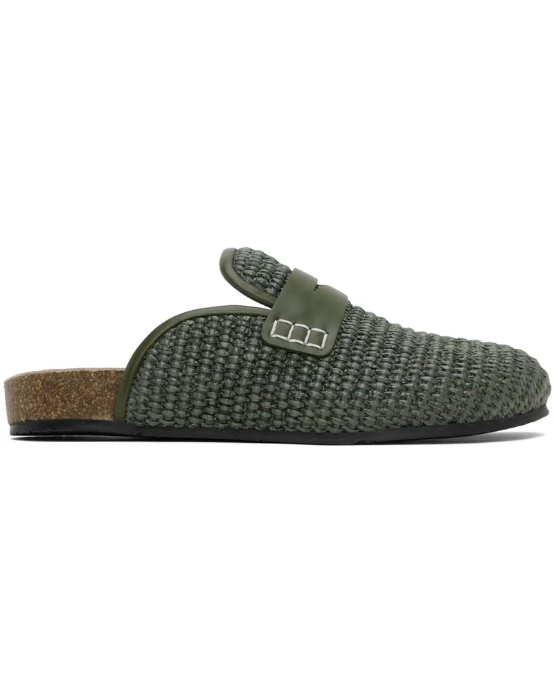 J.W.Anderson Khaki Raffia Loafers 19590-415-kaki