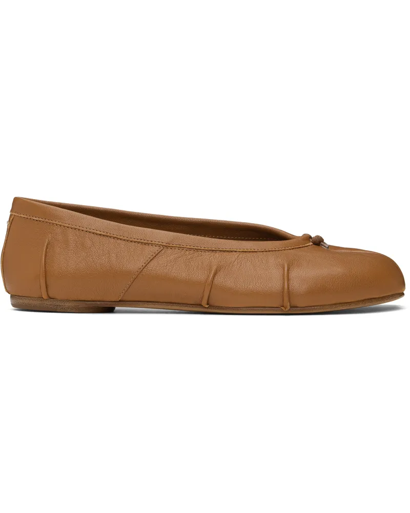 Maison Margiela Brown Tabi New Ballerina Flats T2289
