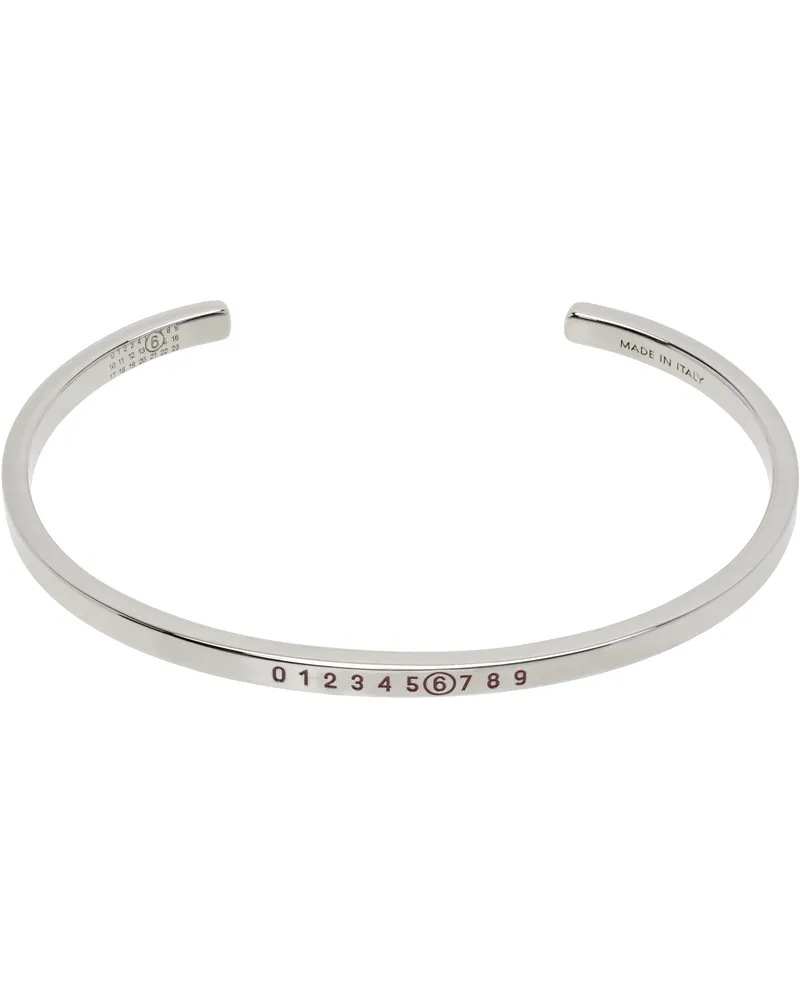 Maison Margiela Silver 'Year of the Snake' Minimal Logo Cuff Bracelet 969
