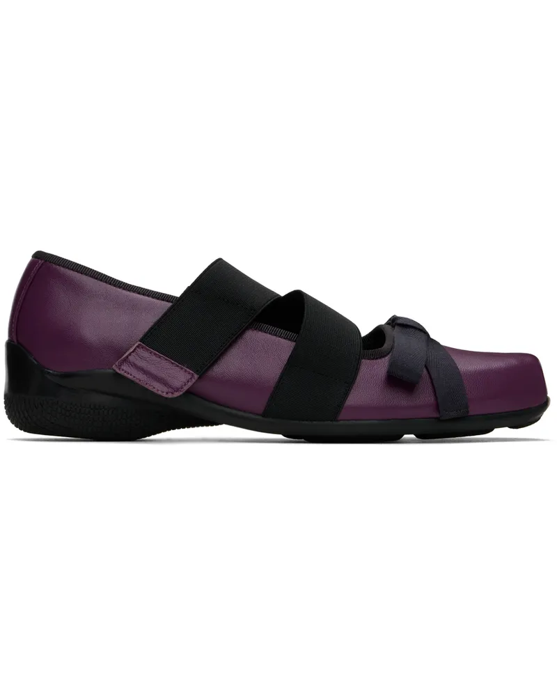 OPEN YY Purple Cross Band Ballerina Flats Purple