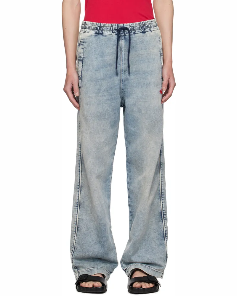 Diesel Blue D-Martians Denim Track Pants 1