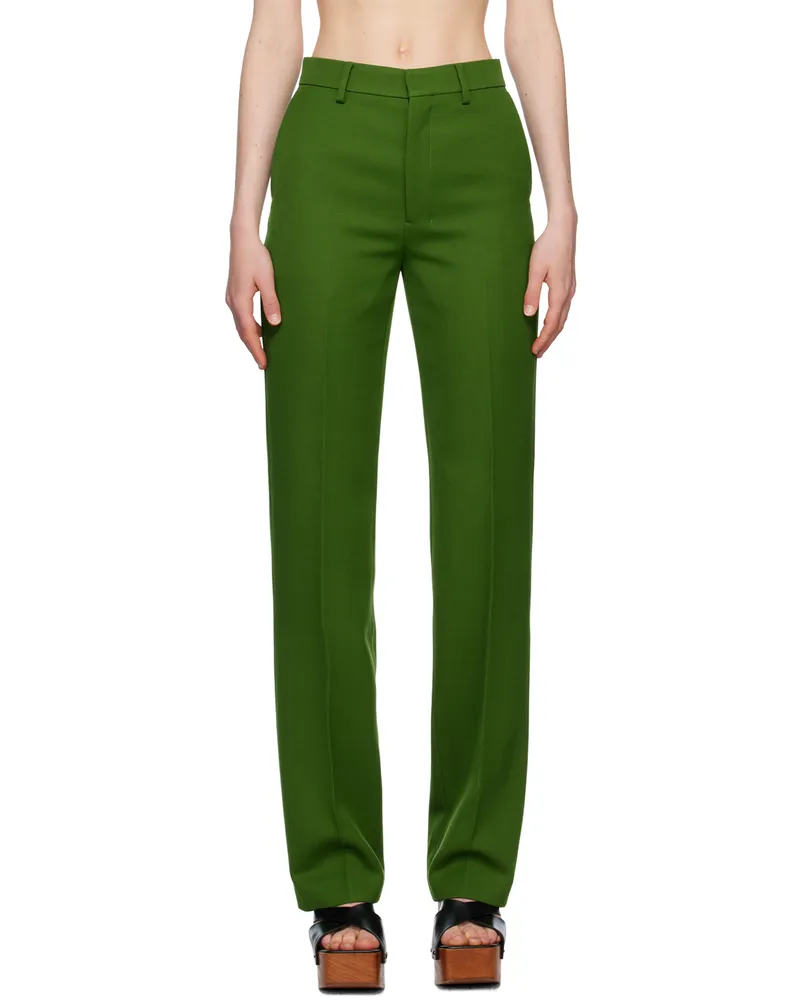 AMI Paris Green Wide-Leg Trousers 311