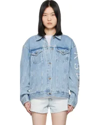 ksubi Blue Oversized Torn Up Denim Jacket Medium