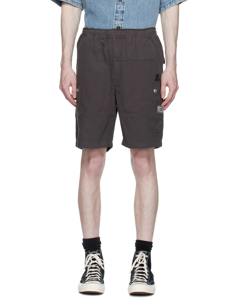 Izzue Gray Paneled Cargo Shorts Ccx
