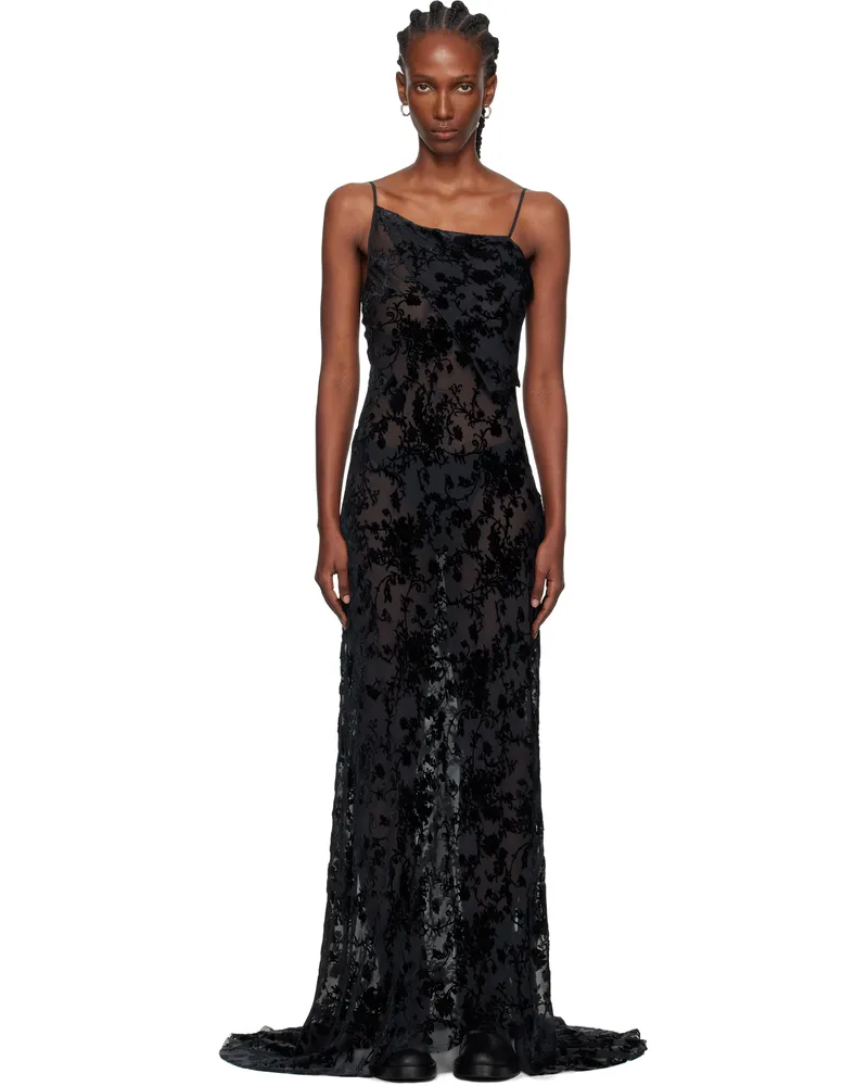 Ann Demeulemeester Black Aaricia Bias Slip Maxi Dress 099