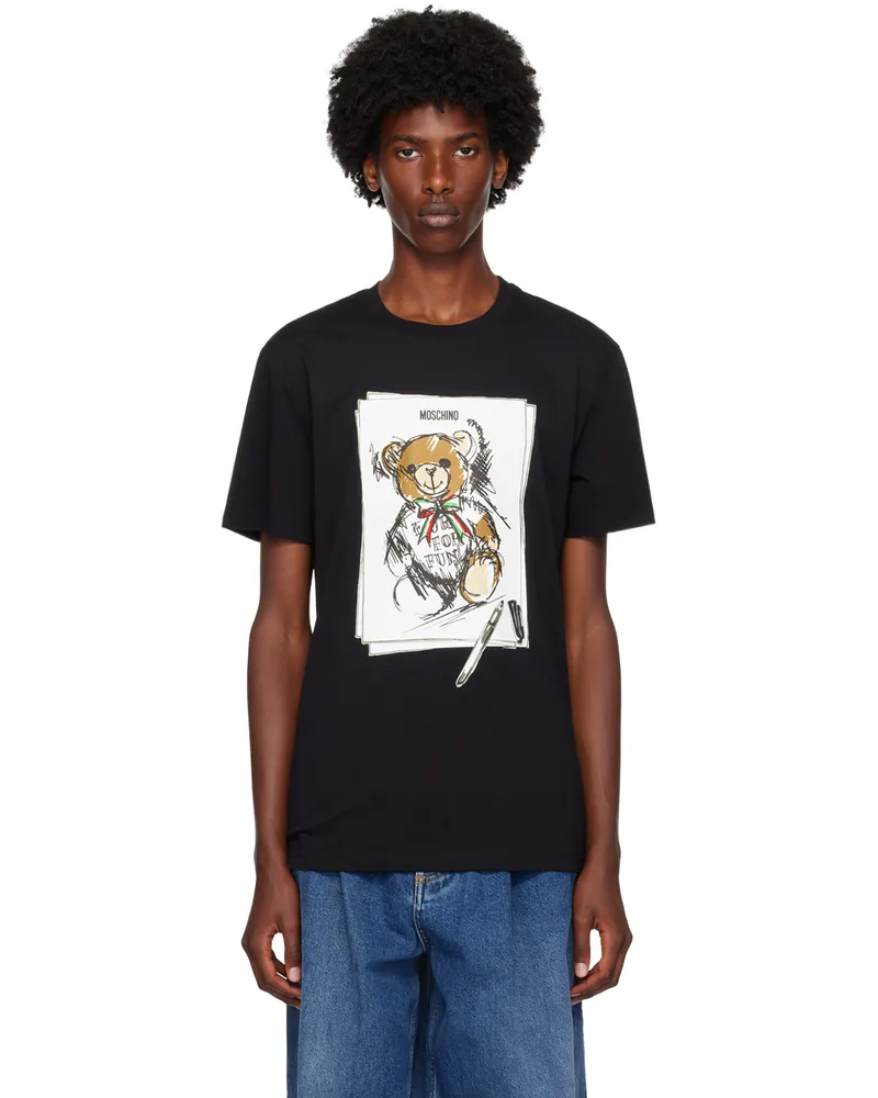 Moschino Black Teddy Bear T-Shirt Multi