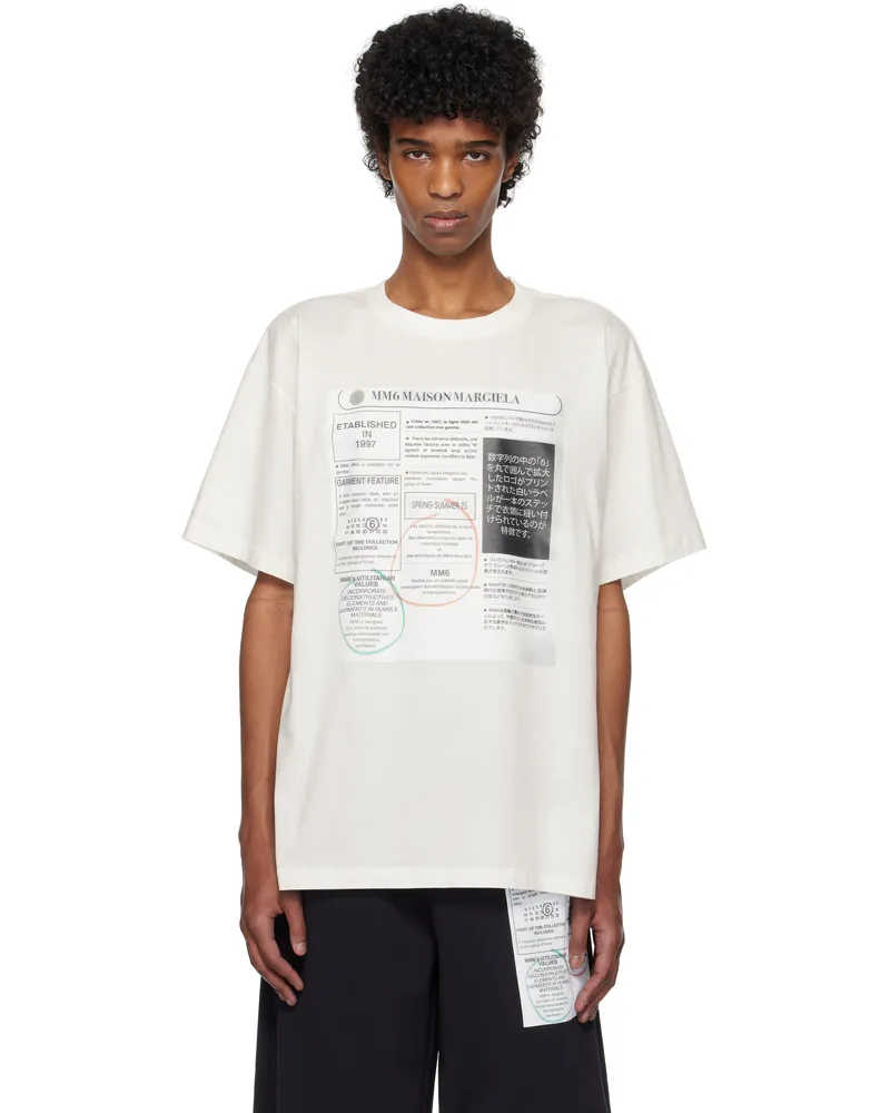 Maison Margiela White Newspaper Print T-shirt 101