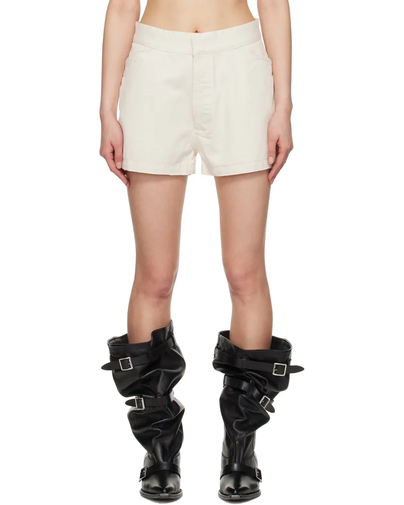 R13 Off-White Lace Back Sailor Shorts Natural