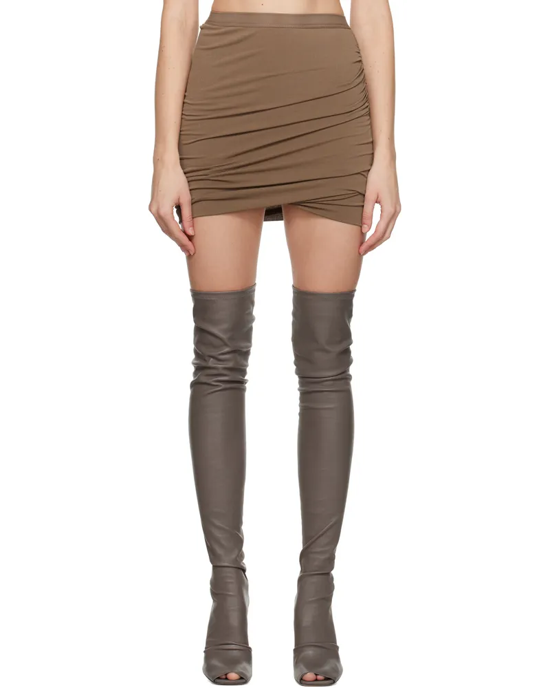 Rick Owens Lilies Tan Porterville Jade Miniskirt 164