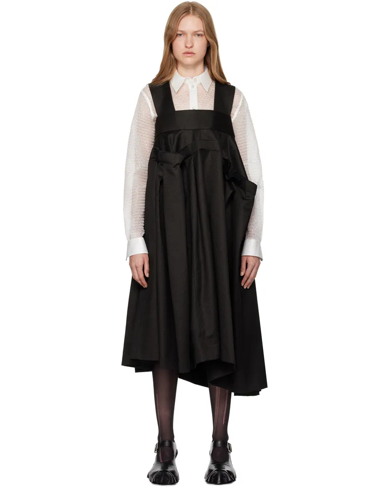 Comme des Garçons Black Cotton Rayon Dots Midi Dress 1